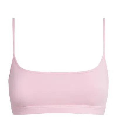 Skims Stretch-cotton Everyday Scoop Bralette In Pink