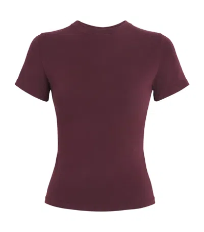 Skims Stretch-cotton Jersey Short-sleeve T-shirt In Burgundy