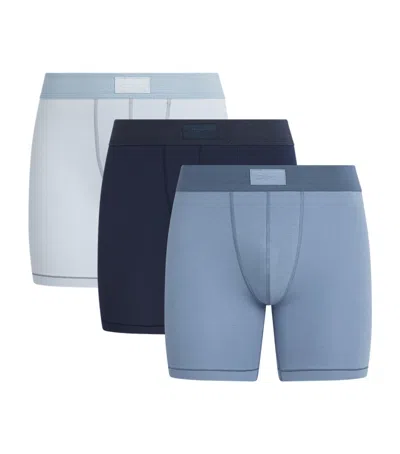 Skims Stretch-jersey Boxer Briefs In Blue