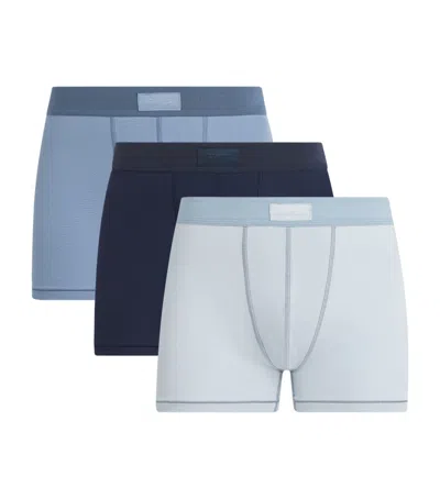 Skims Stretch-jersey Boxer Briefs In Blue