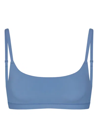 Skims Stretch-jersey Scoop Bralette In Blue