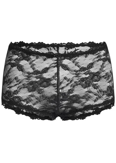 Skims Stretch-lace Boy Short In Gray