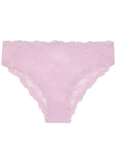 Skims Stretch-lace Briefs In Pink