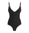 Skims Womens Onyx Scoop-neck Low-back Recycled Stretch-nylon Swimsuit In Black