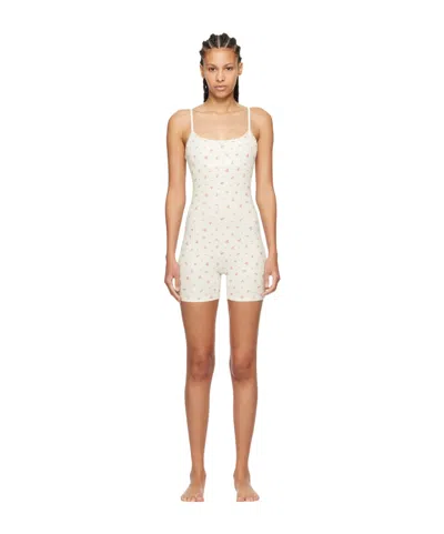 Skims Suspender Jumpsuit In Nude