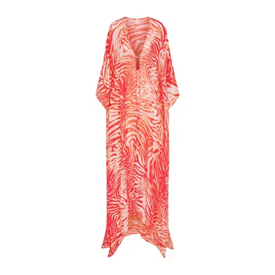 Skims Sheer Coverups Long Kaftan In Pink