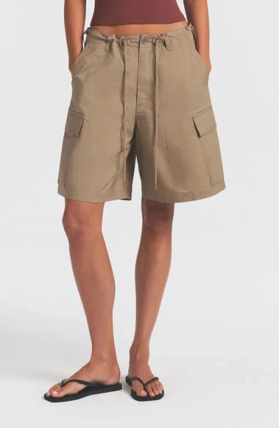 Skims Swiss Cotton Cargo Shorts In Brown