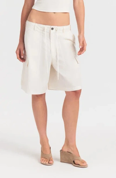 Skims Swiss Cotton Cargo Shorts In White