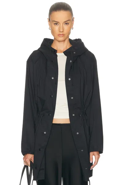 Skims Swiss Cotton Sateen Anorak Jacket In Black