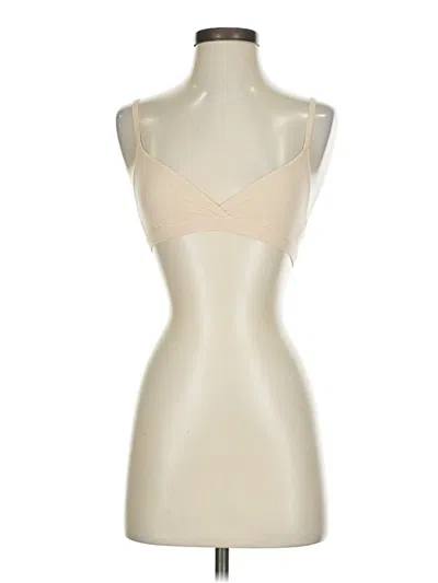 Pre-owned Skims Tank Top Tan Strapless Neckline Tops In Brown