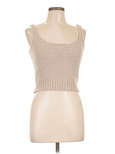 Pre-owned Skims Tank Top Tan Strapless Neckline Tops In Brown