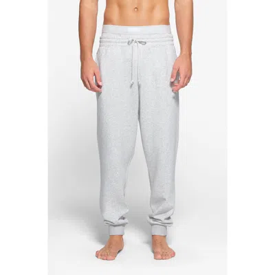 Skims Tapered Fit Cotton Blend Joggers In Light Heather Grey