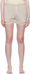 Skims Taupe Cotton Fleece Shorts In Stone