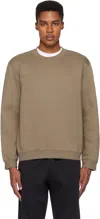Skims Taupe Fleece Lounge Classic Crewneck Sweatshirt In Truffle