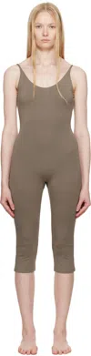 Skims Taupe Smooth Layers Capri Catsuit