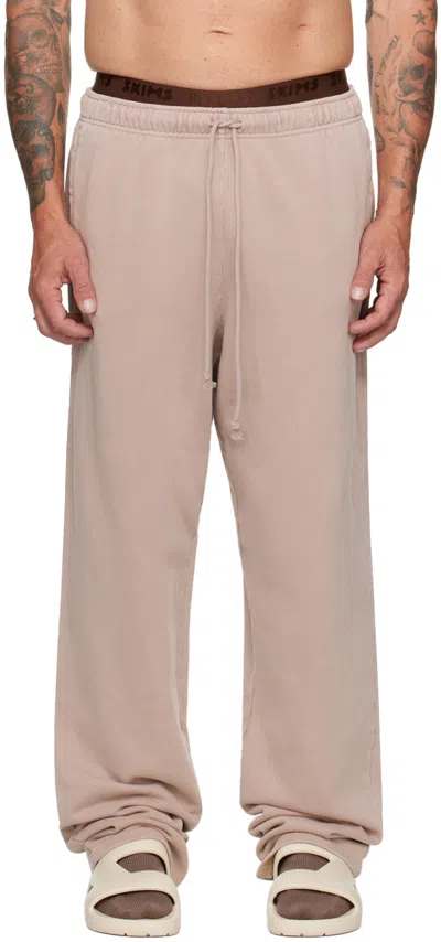 Skims Taupe Terry Classic Straight Leg Sweatpants In Fawn