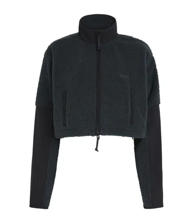 SKIMS TEDDY CROPPED ZIP-UP JACKET