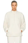 Skims Teddy Half Zip Pullover Jacket In White