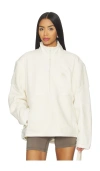 Skims Teddy Half Zip Pullover Jacket In White