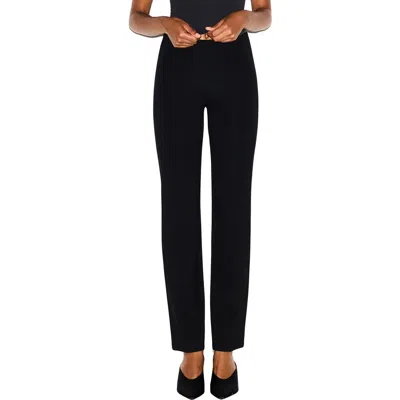 Skims The Essential Collection High Waist Pintuck Straight Leg Pants In Black