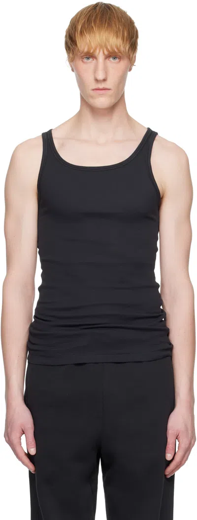 Skims Three-pack Black  Cotton Rib Tank Tops