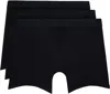 Skims Three-pack Black  Stretch 5 Boxer Briefs In Obsidian