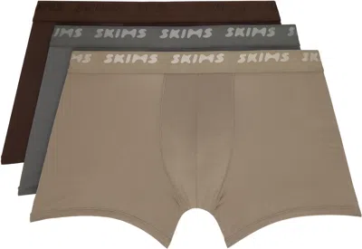 Skims Three-pack Multicolor  Stretch 3 Boxer Briefs In Desert Multi