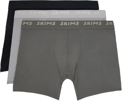 Skims Three-pack Multicolor  Stretch 5 Boxer Briefs
