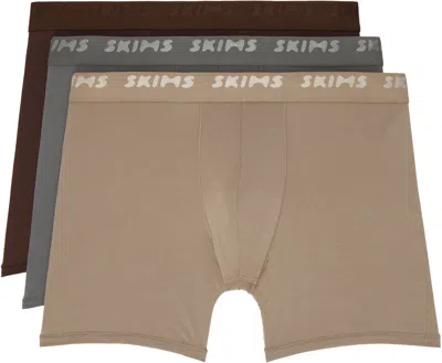 Skims Three-pack Multicolor  Stretch 5 Boxer Briefs