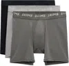 Skims Three-pack Multicolor  Stretch 5 Boxer Briefs In Gunmetal Multi