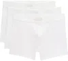 Skims Three-pack White  Cotton 3 Boxer Briefs In Chalk