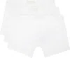 Skims Three-pack White  Cotton 5 Boxer Briefs In Chalk