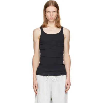 Skims Three-pack Black  Cotton Rib Tank Tops In Onyx