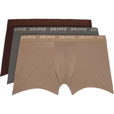 Skims Three-pack Multicolor  Stretch 3 Boxer Briefs In Desert Multi