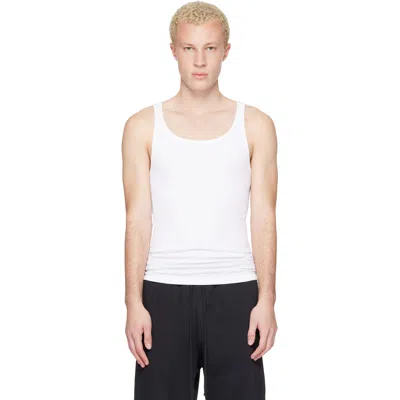 Skims Three-pack White  Cotton Rib Tank Tops In Gray