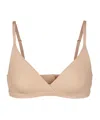 Skims Stretch-jersey Crossover Bralette In Neutral