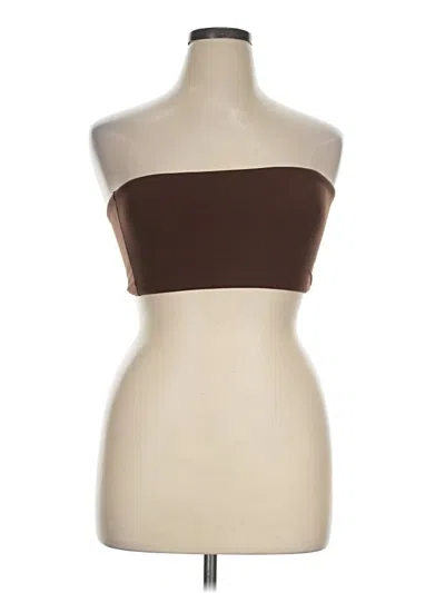 Pre-owned Skims Tube Top Brown Strapless Neckline Tops