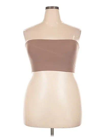 Pre-owned Skims Tube Top Brown Strapless Neckline Tops
