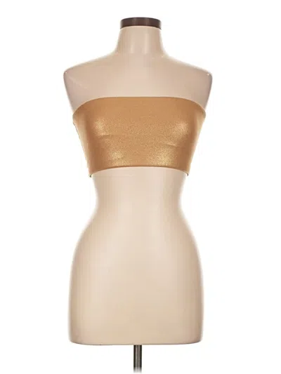 Pre-owned Skims Tube Top Gold Strapless Neckline Tops