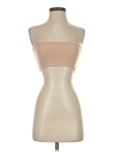 Pre-owned Skims Tube Top Tan Strapless Neckline Tops In Brown