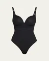 Skims Ultimate Body Push-up Thong Bodysuit In Black