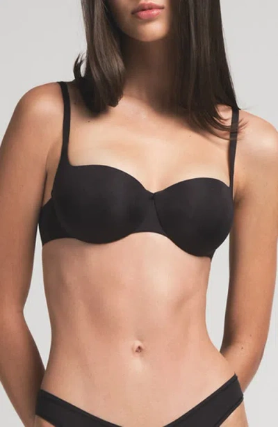 Skims Ultimate Push-up Balconette Bra In Onyx