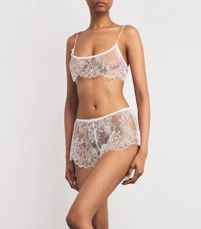 Skims Ultra Fine Lace Bralette And Shorts Set