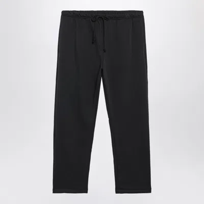 Skims Washed Cotton Fleece Straight-leg Jogging Trousers In Black
