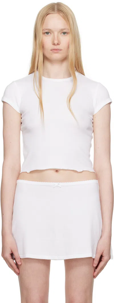 Skims White Drop Needle Pointelle Baby T-shirt
