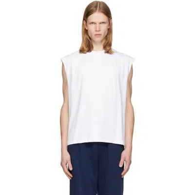 Skims White Heavyweight Cotton Cropped Muscle Tank Top In Chalk