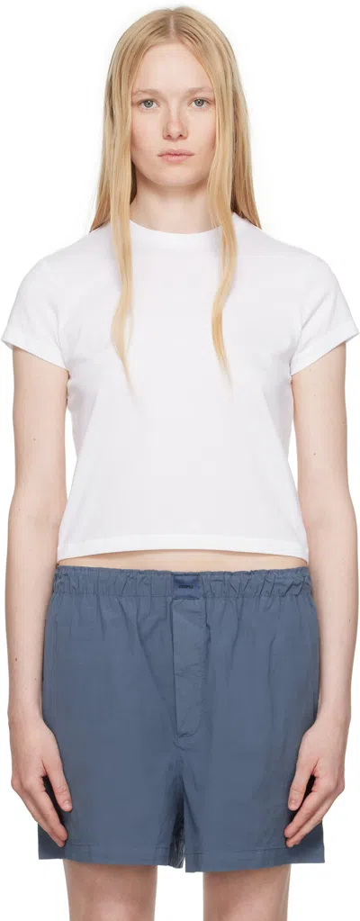 Skims White Relaxed Tees Shrunken T-shirt