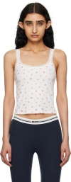 SKIMS WHITE SOFT LOUNGE LACE TANK TOP