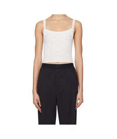 Skims White Sweater Pointelle Camisole