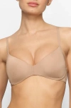 Skims Wireless Push-up Plunge Bra In Clay